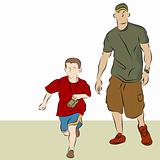 Father Son Walking