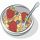 Bowl of Cereal Line Drawing