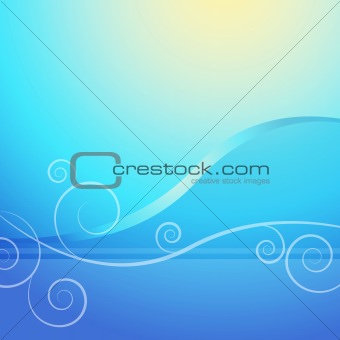 Abstract Blue Sunrise Background