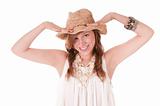 Smiling Girl In Straw Hat