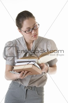 Clever reading woman