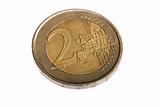 Two Euro coin, extreme macro shot