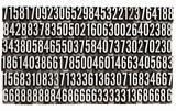 random numbers in metal letterpress type