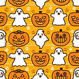 Halloween Ghost and Pumpkin Pattern