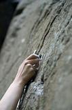 Climbers hand and quick-draws 
