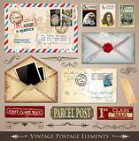 Vintage Postage Design Elements 