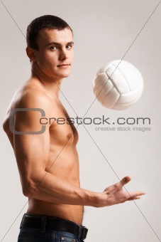 Man playing with ball