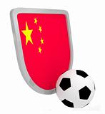 Chine shield soccer isolated