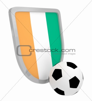Cote d`Ivoire shield soccer isolated