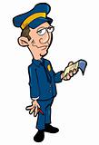 Cartoon policeman with a notebook