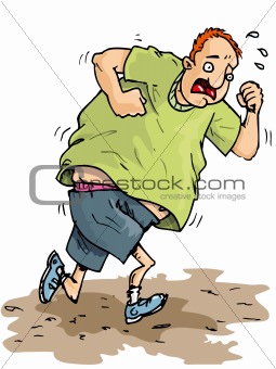 Cartoon of overweight runner