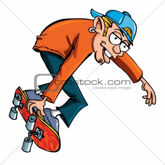 Cartoon of skater teen