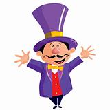 Cartoon Circus Ringmaster with a top hat