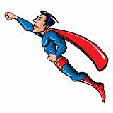 Cartoon flying superhero illustration