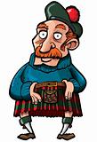 Cartoon Scotsman with a kilt and sporran