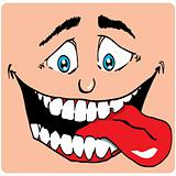 Cartoon Face of man with a big mouth