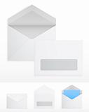 Set of blank envelops on white