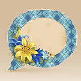 Vintage bubble for speech with flowers