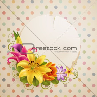 Vintage greeting card with flowers