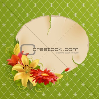 vintage greeting card with flowers 