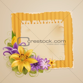 vintage greeting card with flowers 