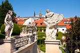 czech republic, prague - 18th century vrtba garden (vrtbovska zahrada) and hradcany castle