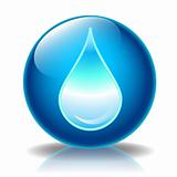 Water drop glossy icon