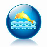 Dolphin glossy icon