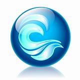 Waves glossy icon