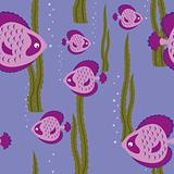 seamless pattern pink fish