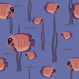 seamless pattern red fish