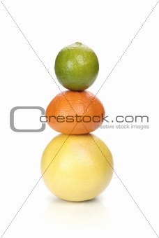 pyramid of colorful citrus fruit