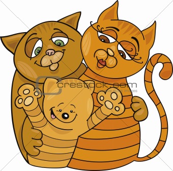 happy cats family