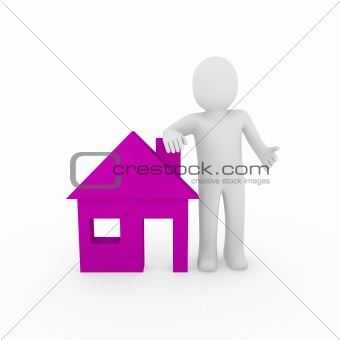 3d man house purple