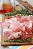 uncooked fresh meat pork on cutting board
