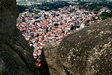 Kalampaka city under rocks, Meteora, Greece