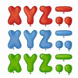 balloons font set x, y, z