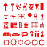 furniture signs. vector