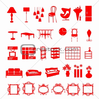 furniture signs. vector