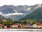 Nordic town in the mountains