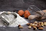 Egg and flour for baking cookies