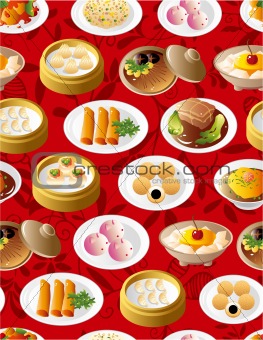 seamless chinese food pattern