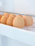fresh chicken eggs in fridge