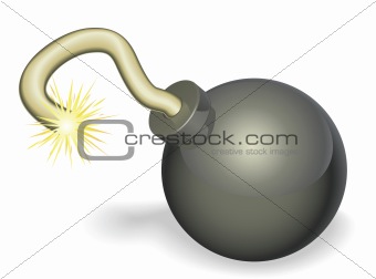 Cartoon cherry bomb with lit fuse