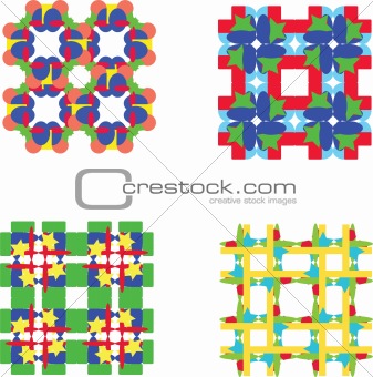 Vector set of colorful seamless pattern