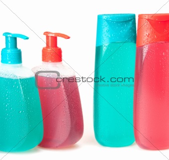 liquid soap, gel, shampoo
