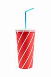 Soda drink with blue straw
