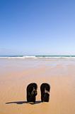 sandals at the beach