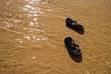 Sandals in the water
