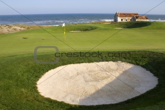 Golf course next to the ocean